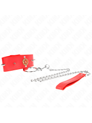 KINK - COLLAR CON CORREA 65 CM CUELLO DE DIAMANTES ROJO AJUSTABLE 35-5
