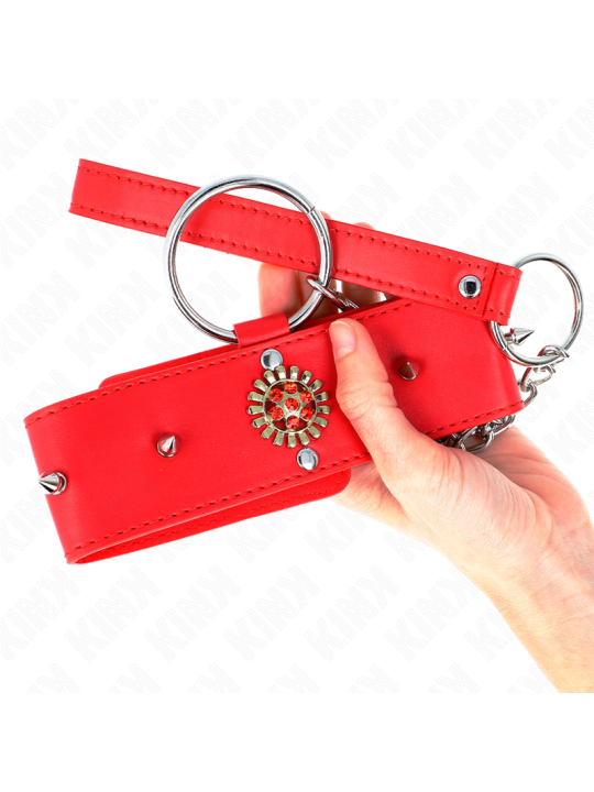 KINK - COLAR DE DIAMANTE VERMELHO COM CINTO 65 CM AJDUSTÁVEL 35-51 CM 
