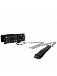 KINK - COLLIER AVEC LAISSE 65 CM AVEC CLOUS ARGENTÉS MODÈLE 1 AJUSTABL