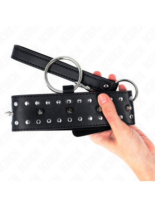 KINK - COLLIER AVEC LAISSE 65 CM AVEC CLOUS ARGENTÉS MODÈLE 1 AJUSTABL