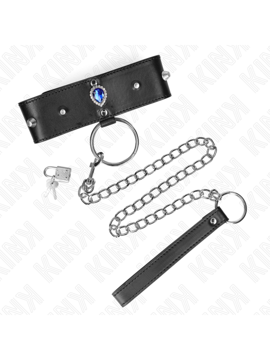 KINK - COLAR 65 CM COM ALÇA COM DIAMANTES AZUIS AJUSTÁVEL 36-43 CM X 5