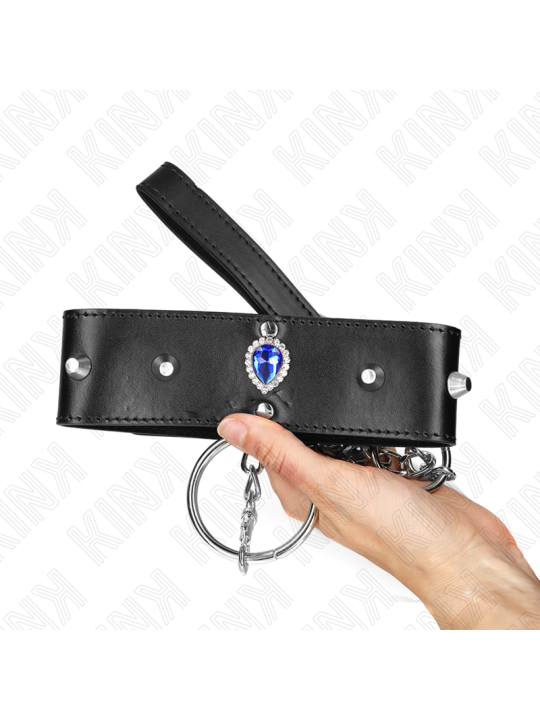 KINK - COLLIER 65 CM AVEC BRACELET AVEC DIAMANTS BLEU AJUSTABLE 36-43 