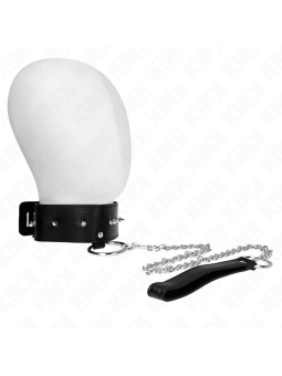 KINK - NECKLACE 65 CM WITH LEASH WITH SILVER STUDS MODEL 2 ADJUSTABLE 