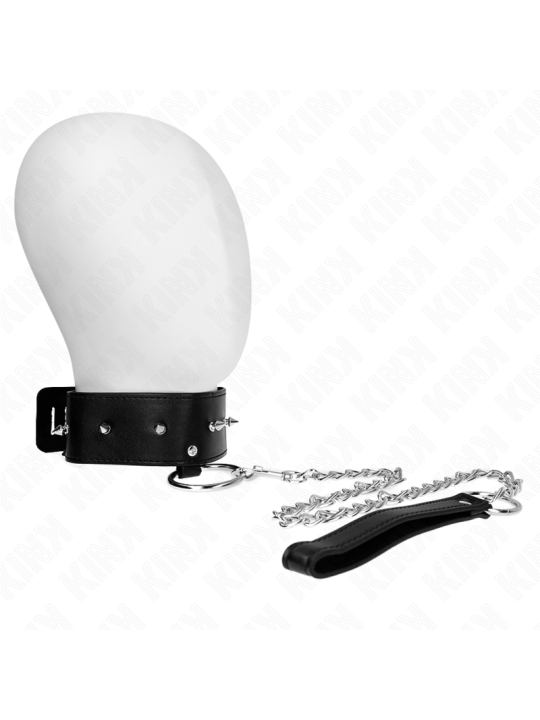 KINK - NECKLACE 65 CM WITH LEASH WITH SILVER STUDS MODEL 2 ADJUSTABLE 