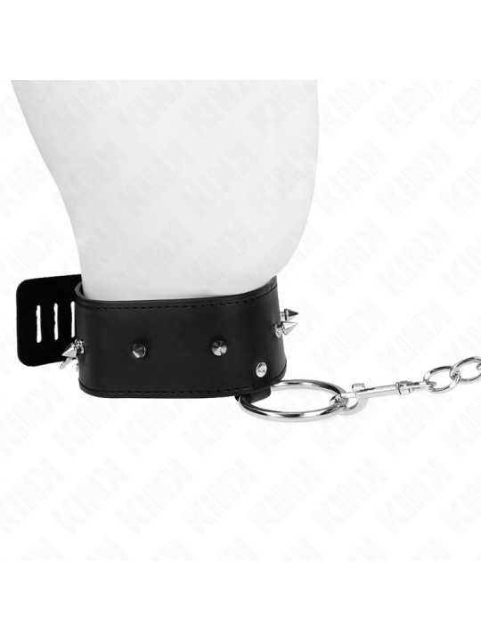 KINK - NECKLACE 65 CM WITH LEASH WITH SILVER STUDS MODEL 2 ADJUSTABLE 