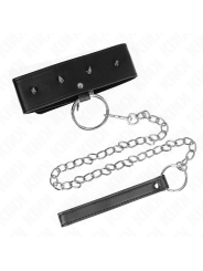 KINK - NECKLACE 65 CM WITH LEASH WITH SILVER STUDS MODEL 2 ADJUSTABLE 