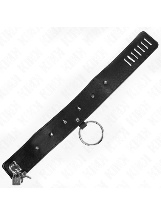 KINK - NECKLACE 65 CM WITH LEASH WITH SILVER STUDS MODEL 2 ADJUSTABLE 