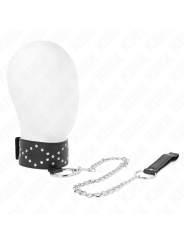 KINK - 65 CM ZILVEREN STUDDED BAND KRAAG MODEL 3 VERSTELBAAR 36-43 CM 