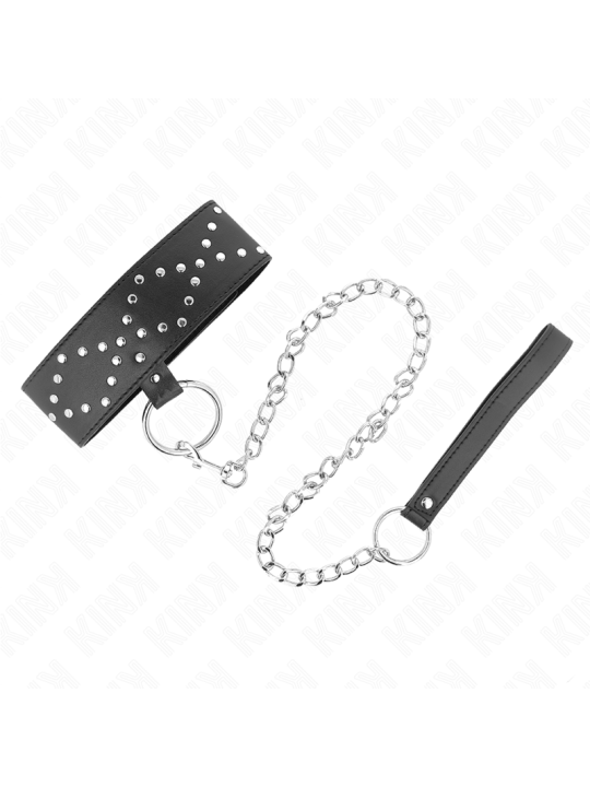 KINK - COLLANA 65 CM CON GUINZAGLIO CON BORCHIE ARGENTO MODELLO 3 REGO