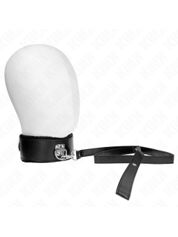 KINK - 116 CM ZILVEREN STUDDED LIJNHALSBAND MODEL 4 ZWART VERSTELBAAR 