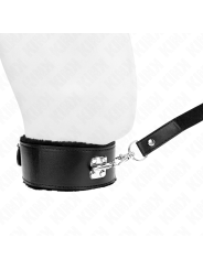 KINK - NECKLACE WITH LEASH 116 CM WITH SILVER STUDS MODEL 4 BLACK ADJU