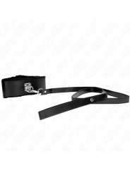 KINK - NECKLACE WITH LEASH 116 CM WITH SILVER STUDS MODEL 4 BLACK ADJU