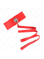 KINK - NECKLACE WITH LEASH 116 CM WITH SILVER STUDS MODEL 4 RED ADJUST