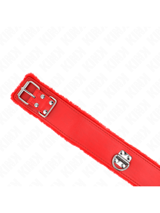 KINK - COLAR COM TRELA 116 CM COM PREGOS PRATA MODELO 4 VERMELHO AJUST