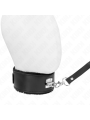 KINK - 116 CM ZWARTE LEDEREN HALSBAND MET LIJN VERSTELBAAR 40-48 CM X 