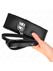 KINK - COLLAR CON CORREA 116 CM DE PIEL NEGRO AJUSTABLE 40-48 CM X 6 C