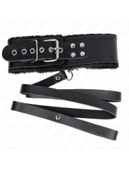 KINK - COLLAR CON CORREA 116 CM DE PIEL NEGRO AJUSTABLE 40-48 CM X 6 C