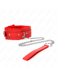 KINK - COLAR COM TRELA 65 CM COM RESTRIÇÕES VERMELHO 36-42 CM X 5,5 CM