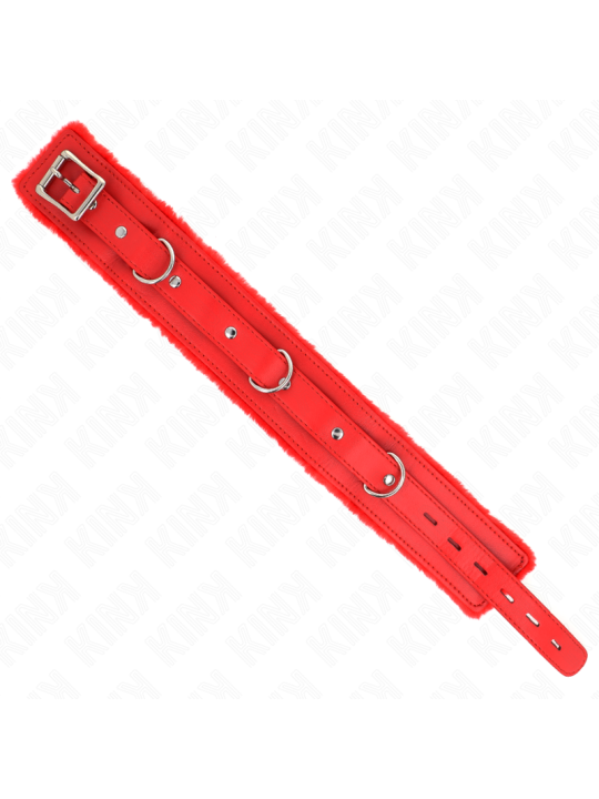 KINK - COLLAR WITH LEASH 65 CM WITH RESTRICTIONS RED 36-42 CM X 5.5 CM