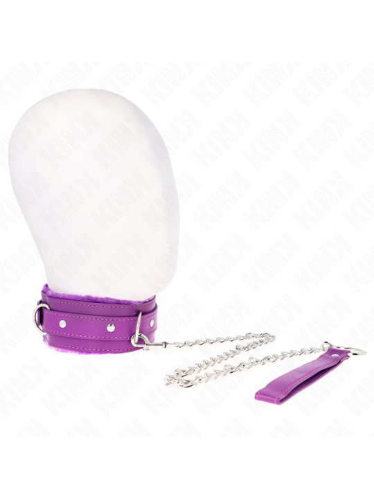 KINK - COLAR COM TRELA 65 CM COM RESTRIÇÕES ROXO 36-42 CM X 5,5 CM