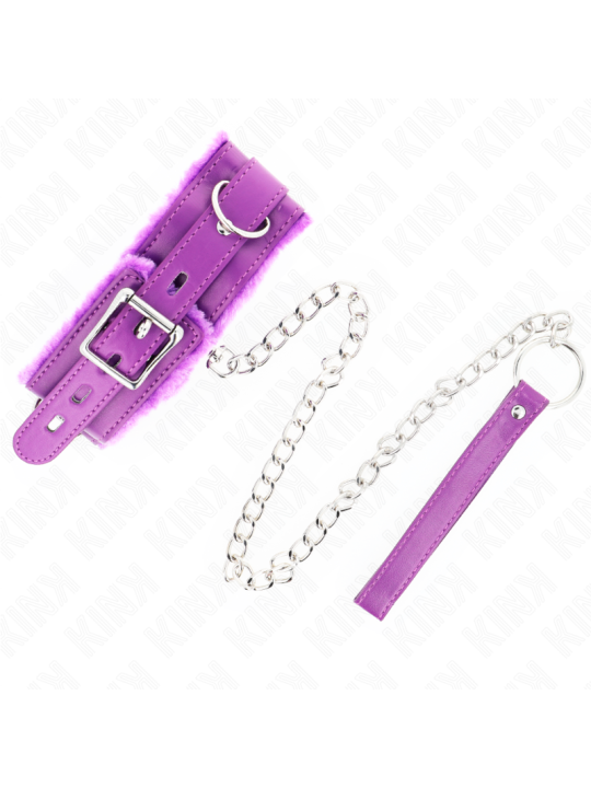 KINK - COLLARE CON GUINZAGLIO 65 CM CON RESTRIZIONI VIOLA 36-42 CM X 5