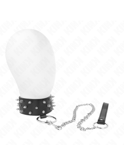 KINK - COLLAR CON CORREA 65 CM CON TACHUELAS PLATEADAS MODELO 5 AJUSTA
