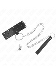 KINK - COLLAR CON CORREA 65 CM CON TACHUELAS PLATEADAS MODELO 5 AJUSTA