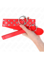 KINK - COLAR DE ALÇA DE REBITE DE ANEL COM CINTO 65 CM VERMELHO AJUSTÁ