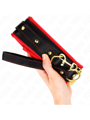 KINK - HALSBAND MET LEERSPONSBAND MODEL 2 VERSTELBAAR 37-54 CM X 3 CM