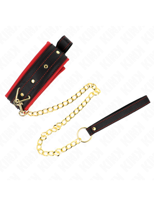 KINK - HALSBAND MIT LEINE AUS EINFACHER STOFF, VERSTELLBAR 33-48 CM X 