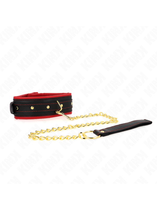 KINK - HALSBAND MIT LEINE AUS EINFACHER STOFF, VERSTELLBAR 33-48 CM X 