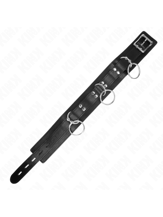 KINK - COLLAR CON CORREA 80 CM ESCLAVITUD 3 ANILLOS 53 X 5 CM