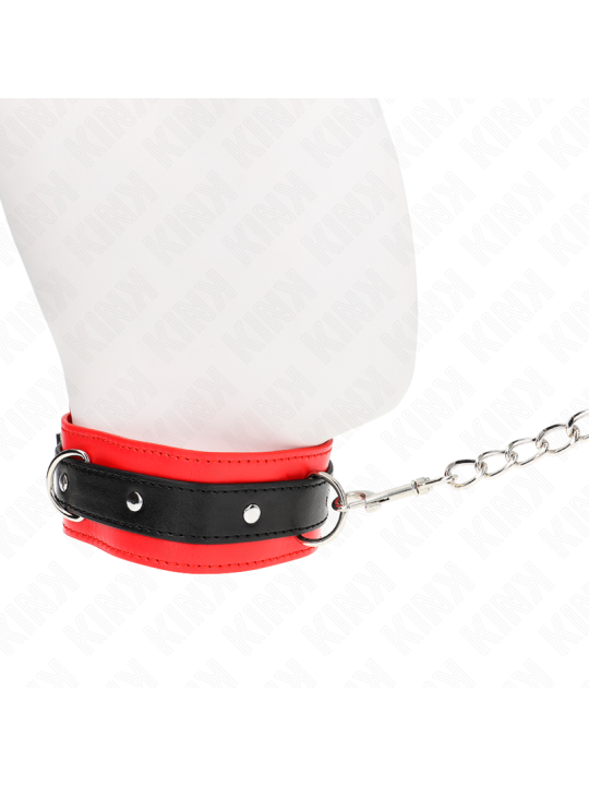 KINK - COLLIER MODÈLE BASIC AVEC LAISSE 65 CM MODÈLE 3 ROUGE 53 X 5 CM