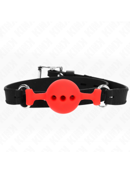 KINK - FULL SILICONE GAG 55 x 2 CM WITH 4 CM BALL SIZE S RED ADJUSTABL