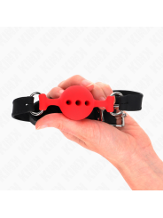 KINK - FULL SILICONE GAG 55 x 2 CM WITH 4 CM BALL SIZE S RED ADJUSTABL