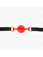 KINK - FULL SILICONE GAG 55 x 2 CM WITH 4 CM BALL SIZE S RED ADJUSTABL