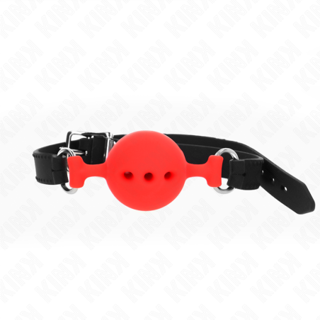 KINK - FULL SILICONE GAG 55 x 2 CM WITH 4.5 CM BALL SIZE M RED ADJUSTA