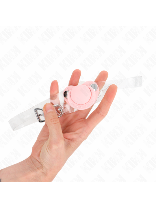 KINK - GAG EN FORME DE SUCETTE ROSE 5,5 x 4 CM AJUSTABLE 43-60 CM