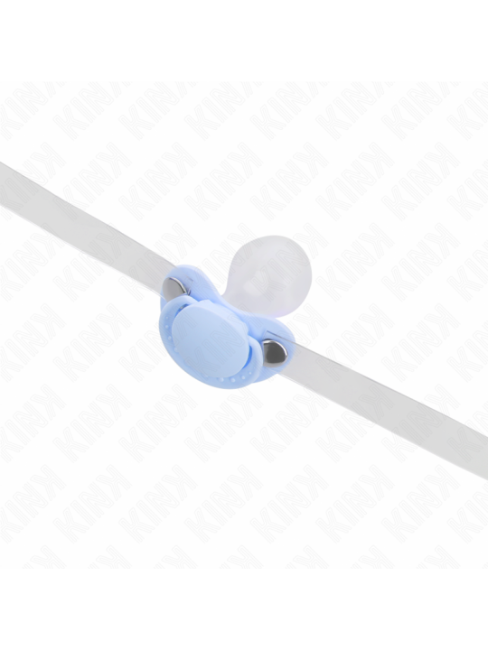 KINK - BAVAGLIO A FORMA DI CIUCCIO AZZURRO 5.5 x 4 CM REGOLABILE 43-60