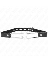 KINK - 11,5 CM METALEN HAAK GAG MET VERSTELBARE LEDEREN BAND 39-58 CM 