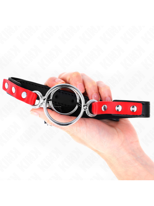 KINK - GAG COM MÚLTIPLOS O-RINGS 4 / 4,8 CM VERMELHO 38 X 56 CM