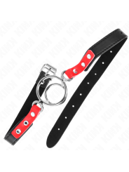 KINK - GAG AVEC PLUSIEURS O-RINGS 4 / 4,8 CM ROUGE 38 X 56 CM