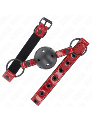 KINK - 4,5 CM BALL GAG IN GLANZEND KUNSTLEER 63,5 X 2 CM VERSTELBAAR 4
