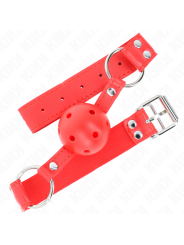 KINK - BALL GAG COMPLETO ROSSO CAVO DURO 62 x 2 CM