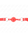 KINK - BÂILLON À BOULE DUR CREUX ROUGE COMPLET 62 x 2 CM