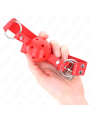 KINK - BÂILLON À BOULE DUR CREUX ROUGE COMPLET 62 x 2 CM