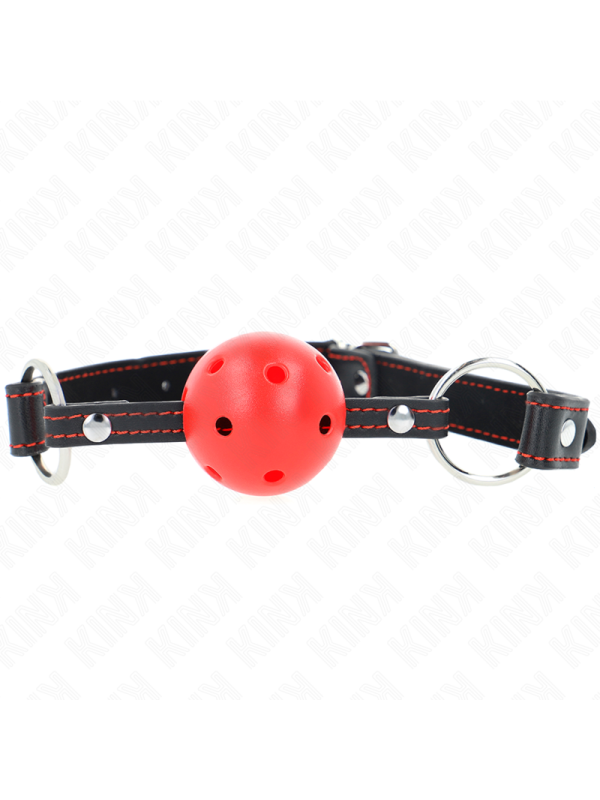 KINK - MORDAÇA DE BOLA VERMELHA OCA DURO MODELO 2 65 x 2,5 CM