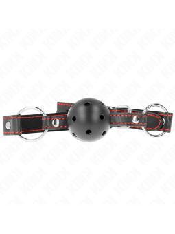KINK - MORDAÇA DE BOLA PRETA OCA DURO MODELO 2 65 x 2,5 CM