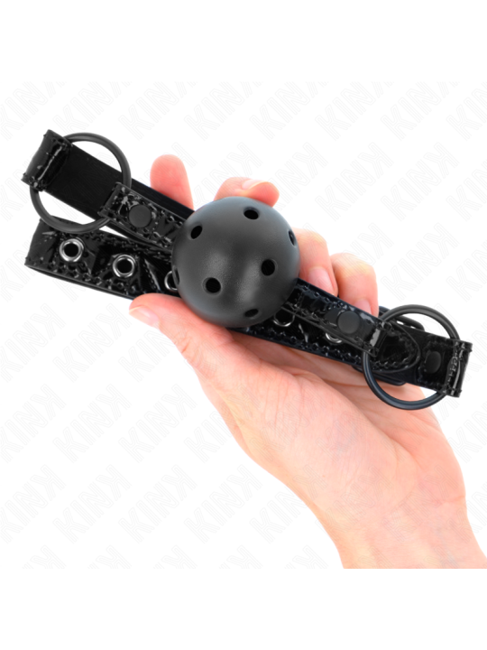 KINK - 4,5 CM BALL GAG MET RUITENPATROON MODEL 3 64,5 CM VERSTELBAAR 4