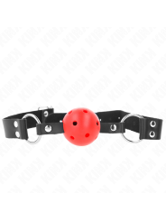 KINK - ATMUNGSAKTIVER BALL 4 CM KNEBEL MIT DOPPELNIET ROT 62,5 x 2,5 C